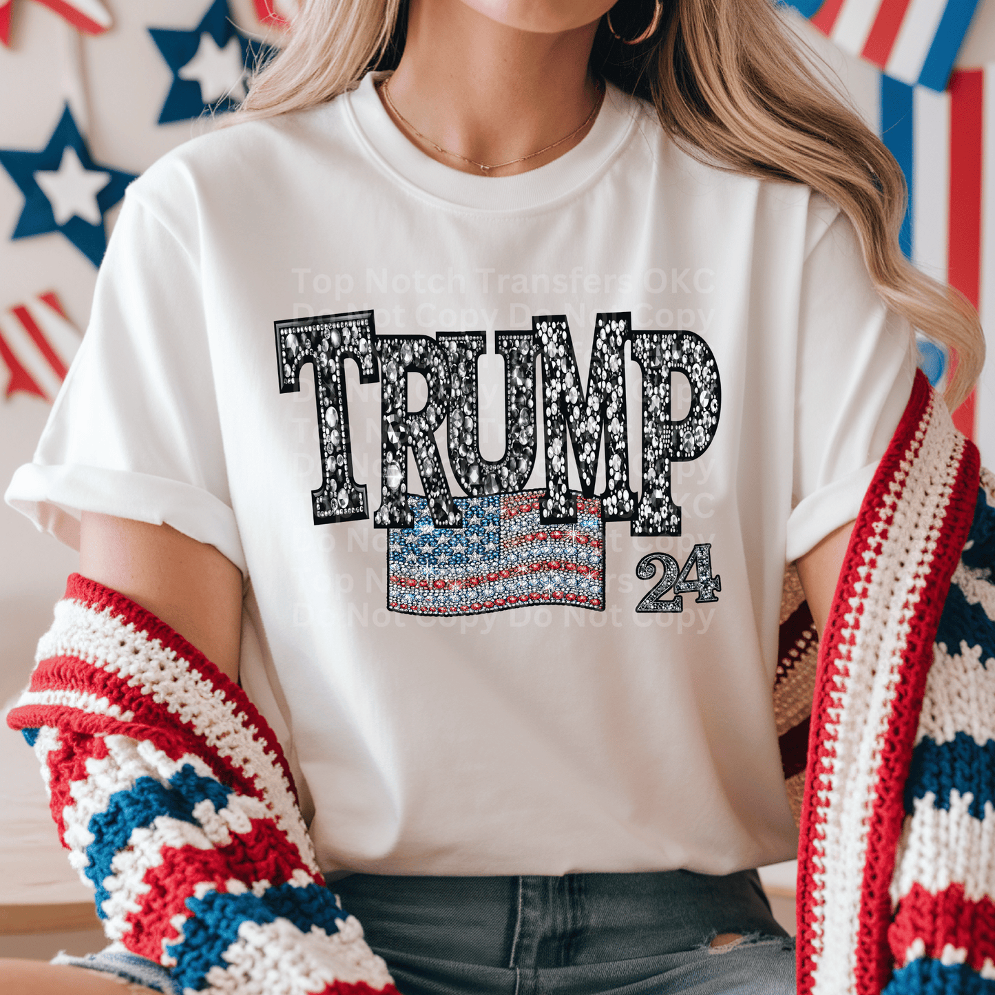 Trump 24 Faux Rhinestone DTF Transfer