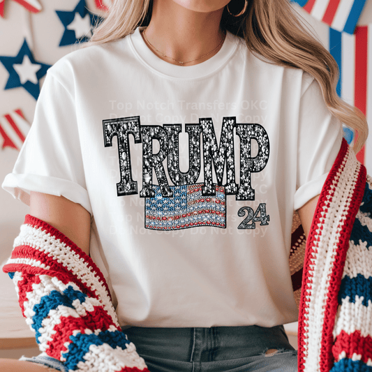 Trump 24 Faux Rhinestone DTF Transfer