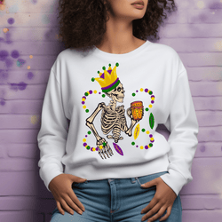 Mardi Gras King Skeleton DTF Transfer