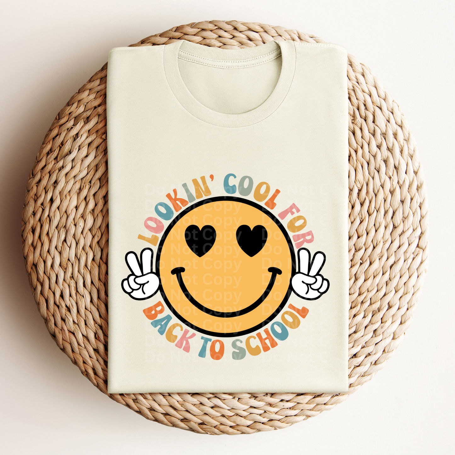 Lookin' Cool for Back to School Smiley (Yellow) DTF Transfer