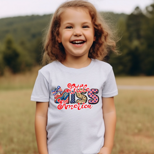 Little Miss America - W/Bow DTF Transfer