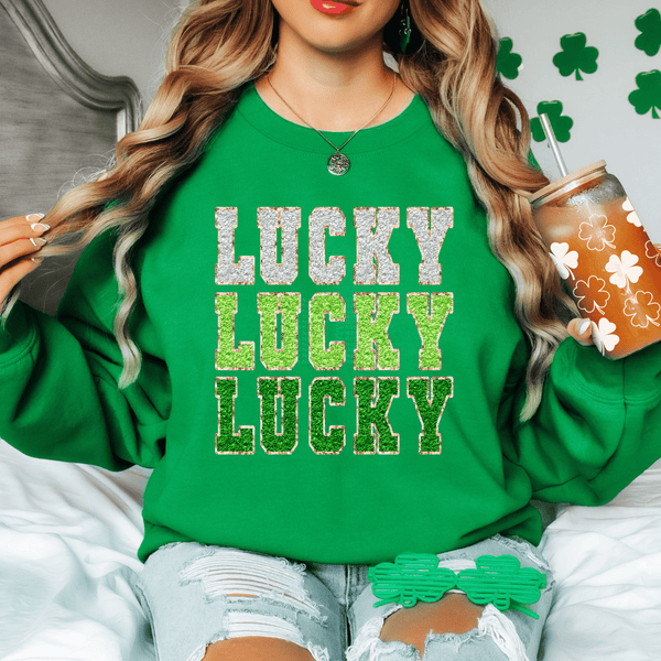 Lucky Faux Chenille DTF Transfer