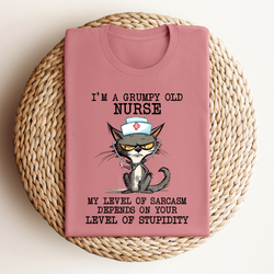 I'm A Grumpy Old Nurse Cat DTF Transfer