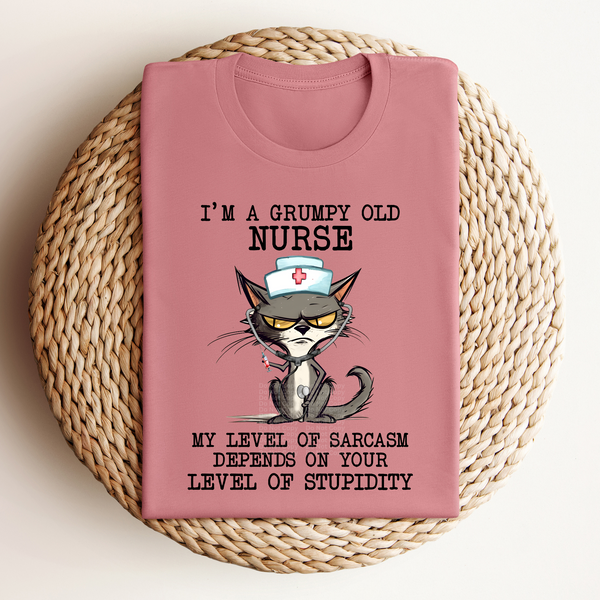 I'm A Grumpy Old Nurse Cat DTF Transfer