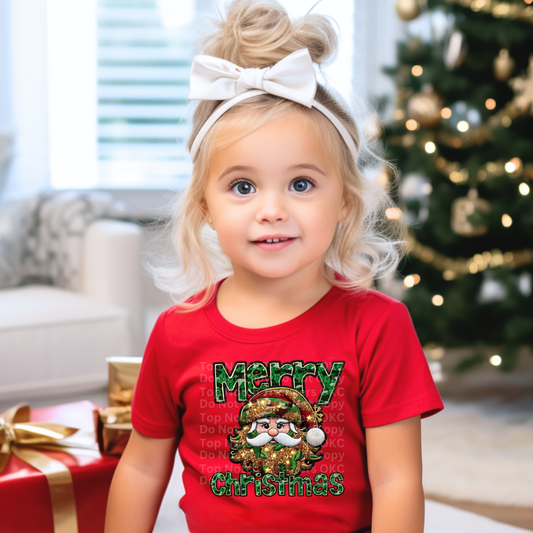 Camo Merry Christmas Santa DTF Transfer