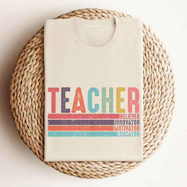 Teacher Checklist Distressed DTF Transfer