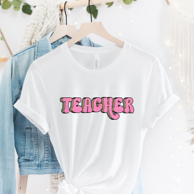 Teacher Pink/Multilayered DTF Transfer