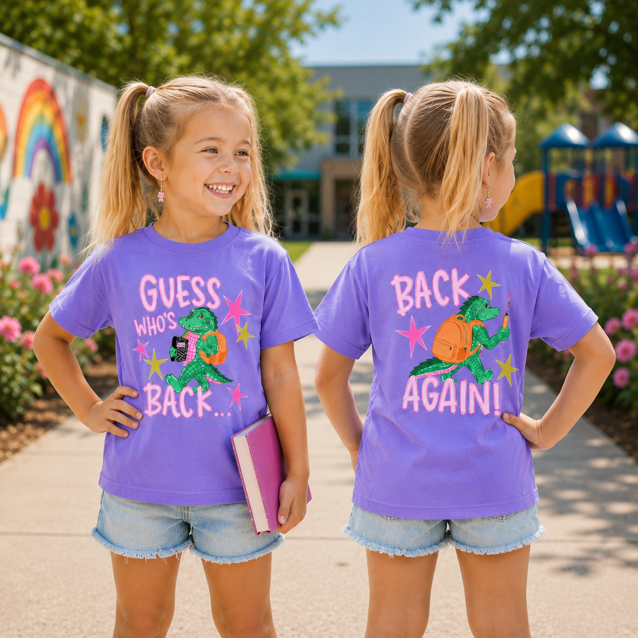 Guess Who’s Back Gator Pink Front & Back DTF Transfer