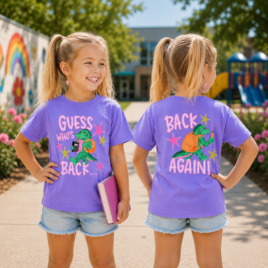 Guess Who’s Back Gator Pink Front & Back DTF Transfer