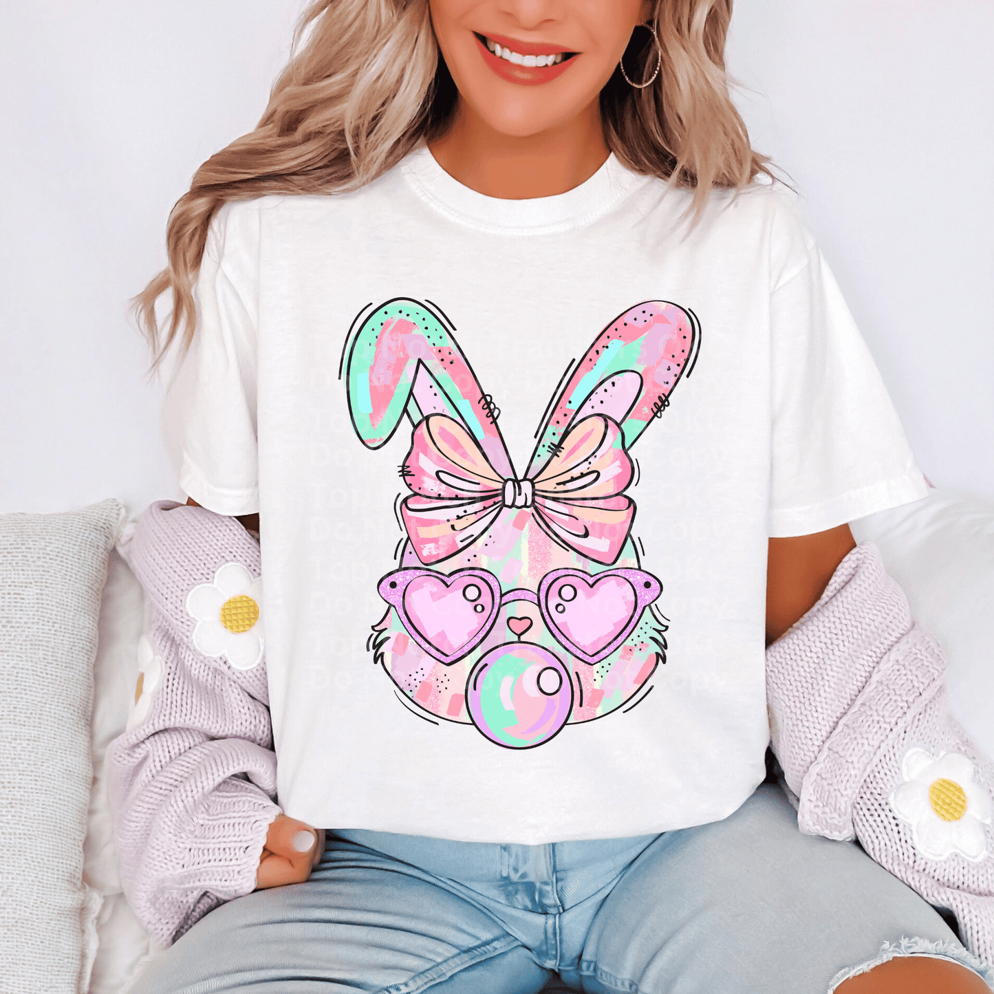 Bunny Blowing Bubbles DTF Transfer