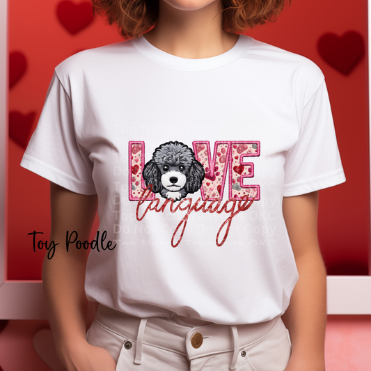 Love Language - Toy Poodle DTF Transfer