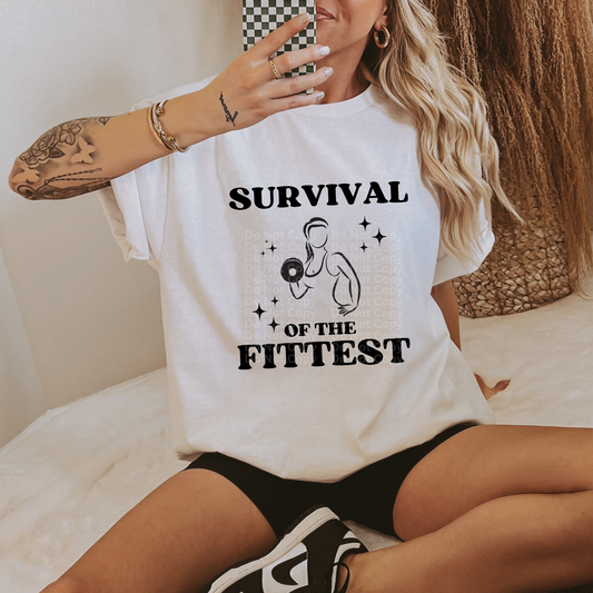 Survival Of the Fittest Girl (Black) DTF Transfer