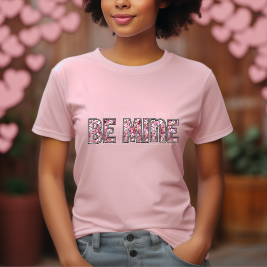 Be Mine Pink Faux Sequin DTF Transfer