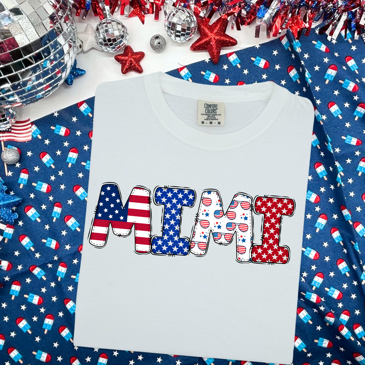 MIMI Patriotic Sunglasses Design DTF Transfer