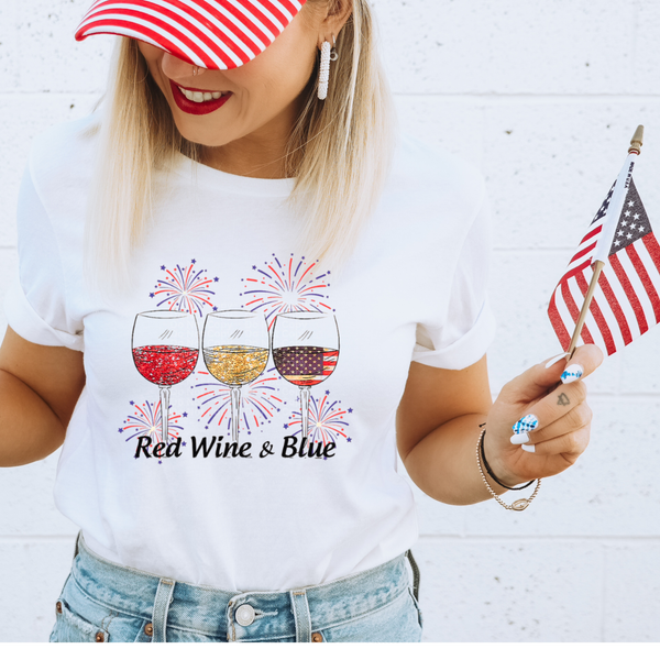 Red Wine & Blue DTF Transfer