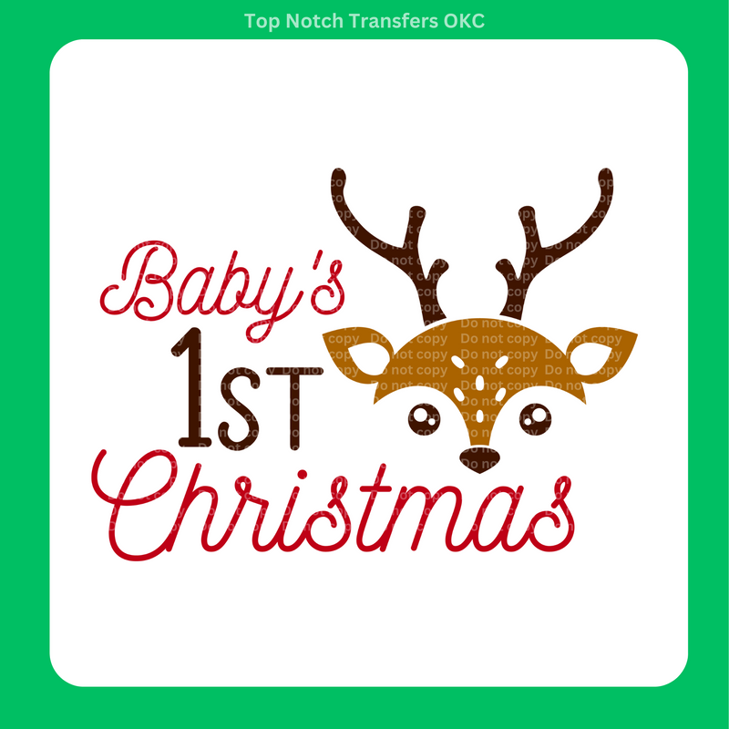 Baby's First Christmas DTF Transfer