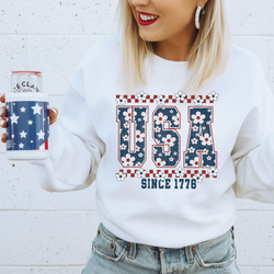 USA Since 1776 Blue Floral DTF Transfer