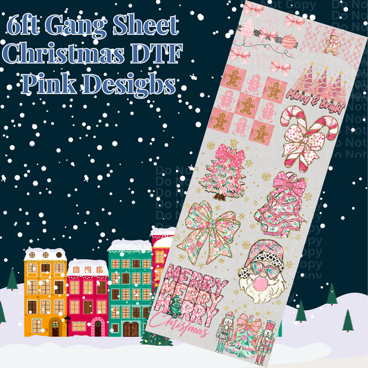 6ft Christmas Pink Gang Sheet