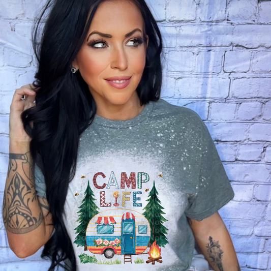 Camp Life Camper with Bees DTF Transfer