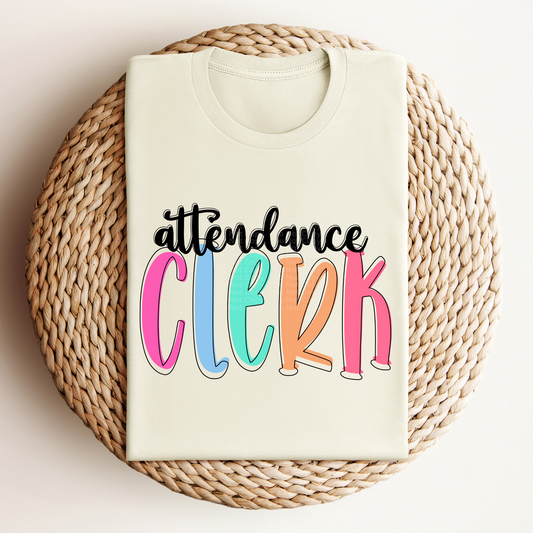 Attendance Clerk - Colored Names/Occupations DTF Transfer