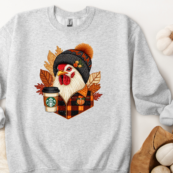 Cute Chicken - Faux Embroidery DTF Transfer