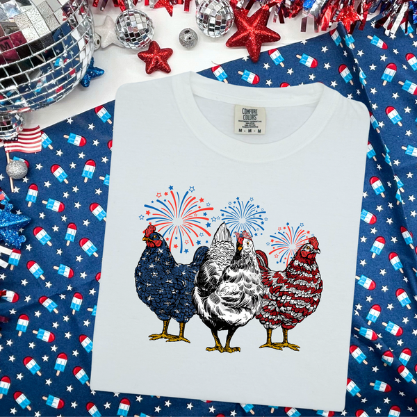 Patriotic Chickens DTF Transfer