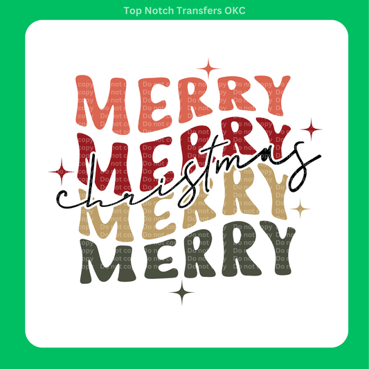 Merry Merry Christmas DTF Transfer
