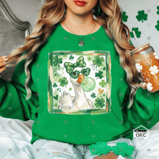 St. Patrick’s Goose Blowing Bubble DTF Transfer