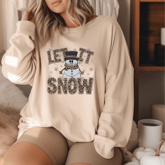 Let it Snow leopard print DTF Transfer