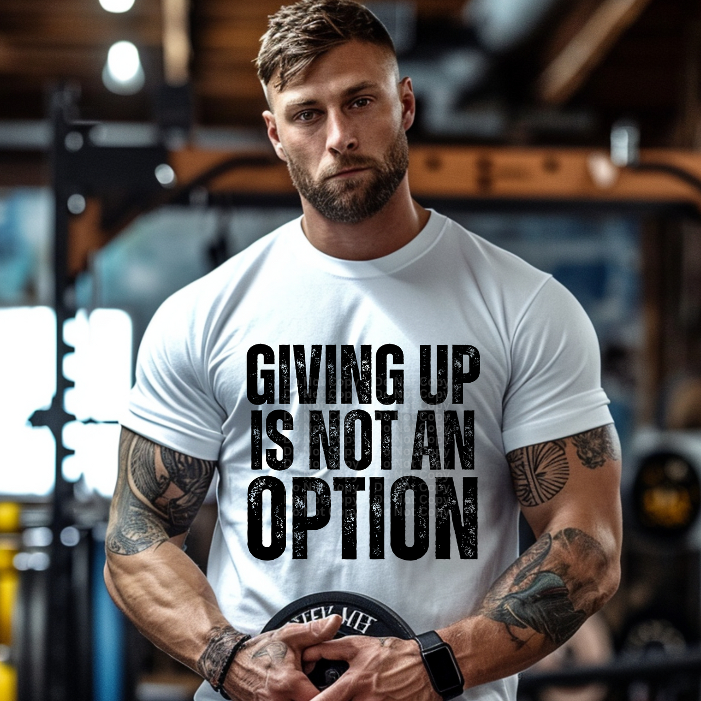 Giving Up Is Not an Option (Black/Distressed) DTF Transfer