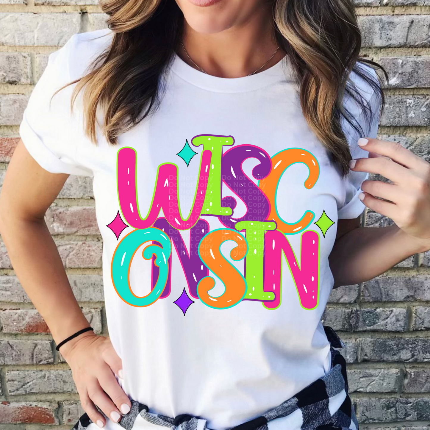 Wisconsin - Neon States DTF Transfer