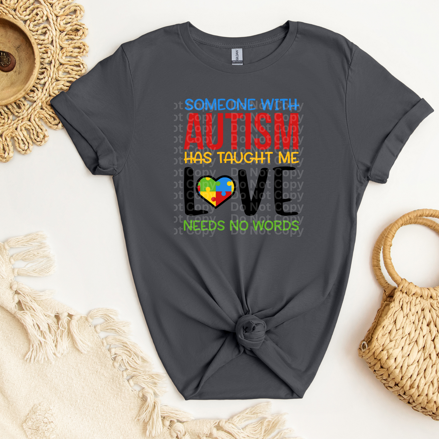 Someone with Autism has taught me Love needs no words DTF Transfer