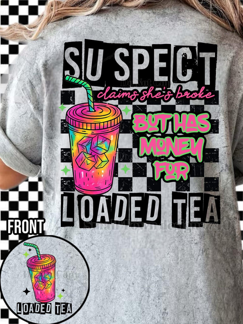 Suspect- has money for Loaded Tea DTF Transfer – Top Notch Transfers OKC