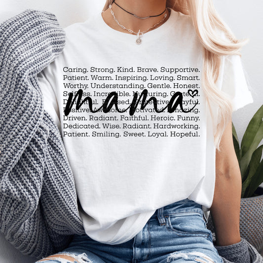 Mama Typography Black DTF Transfer