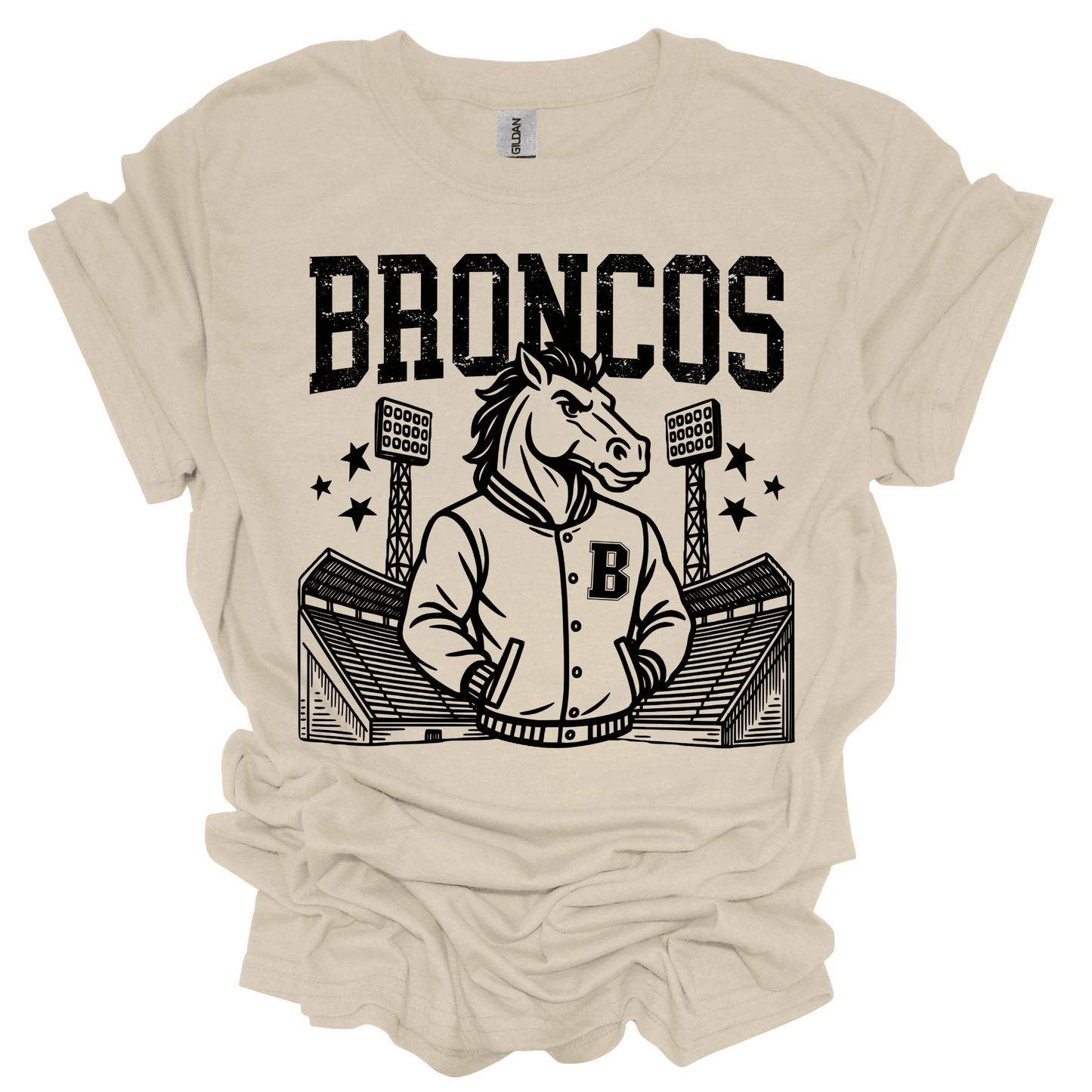 Letterman Broncos Mascot T-Shirt