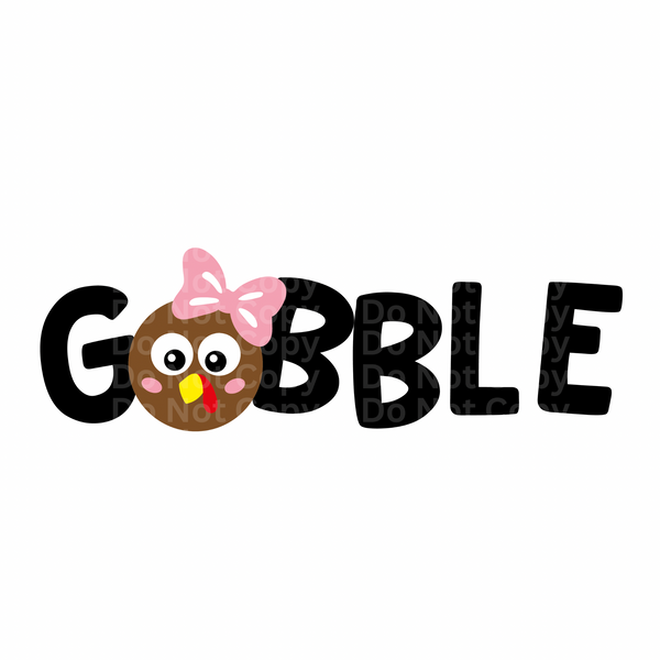 Girl Turkey Gobble DTF Transfer
