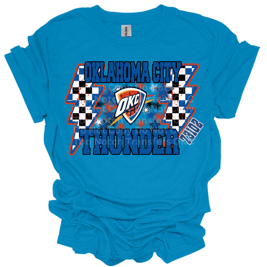 OKC Checkered Bolts DTF Transfer