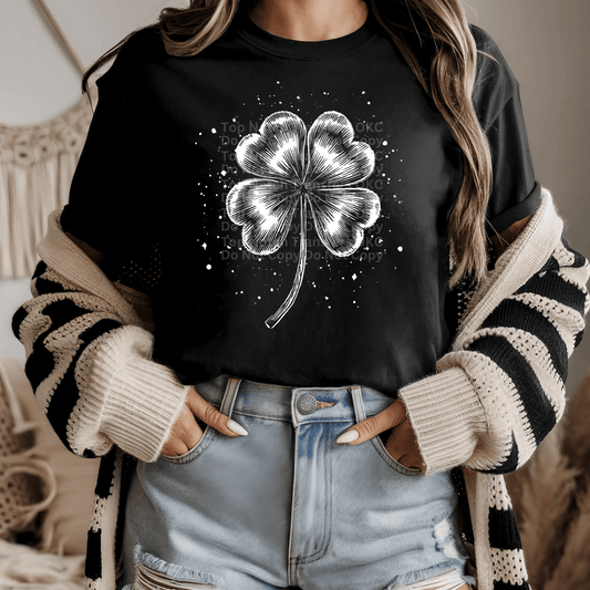 Monochrome Shamrock DTF Transfer
