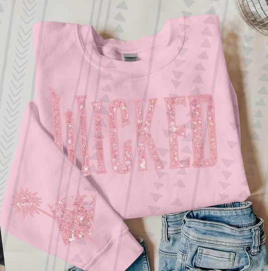 Wicked Pink Faux Sequin *with optional sleeve design* DTF Transfer