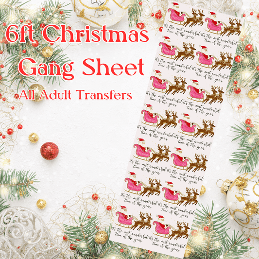6ft Christmas Santa Sleigh Gang Sheet