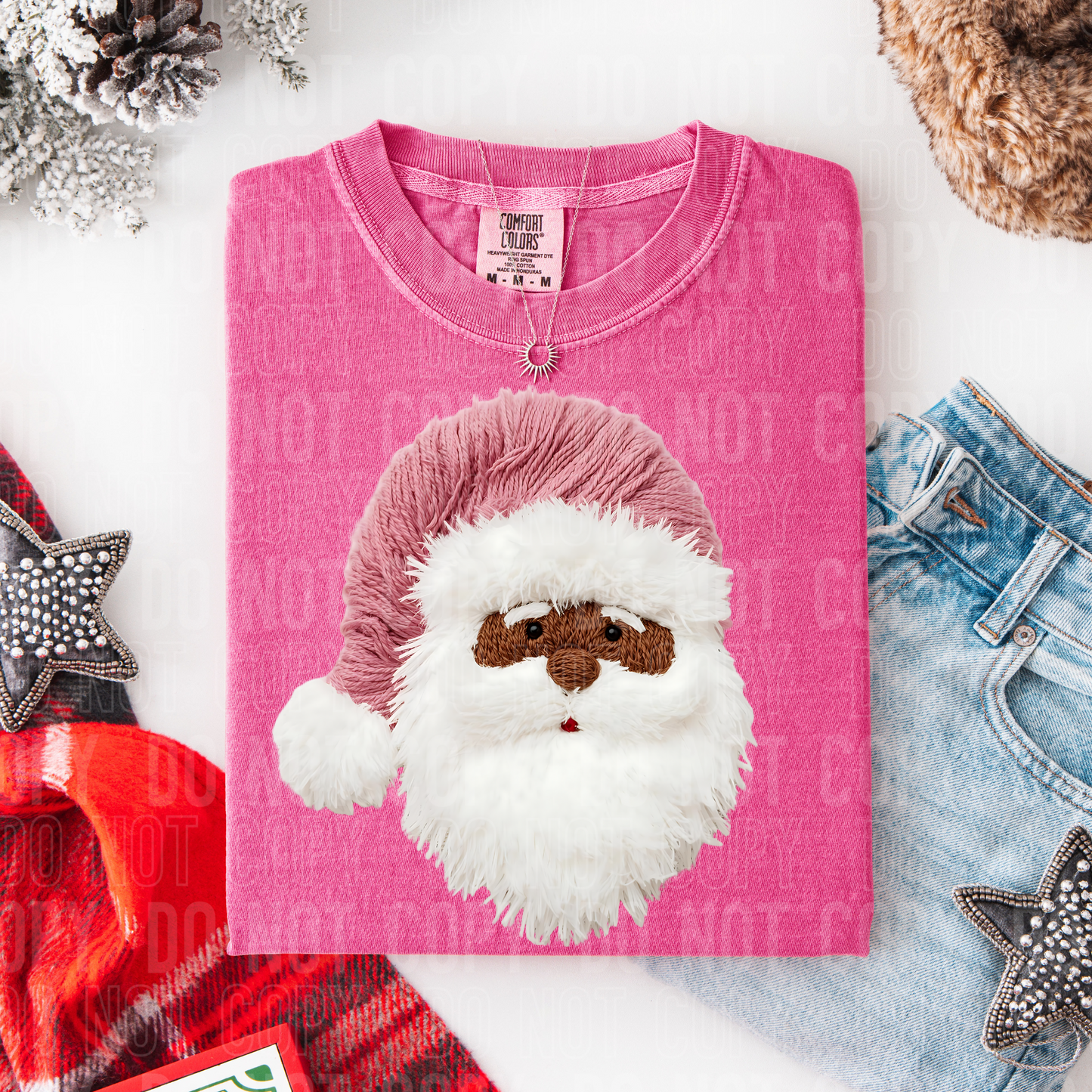 Yarn Santa dark DTF Transfer