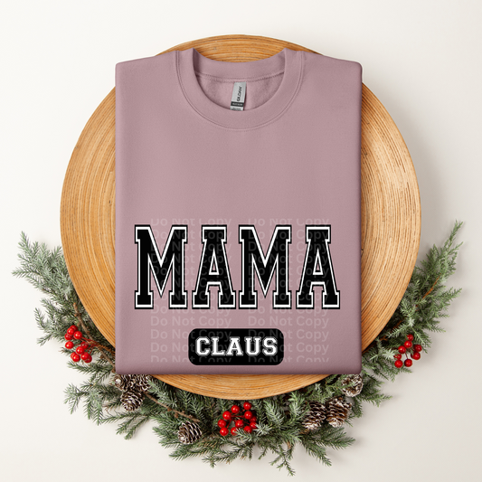 Mama Clause Varsity Font DTF Transfer