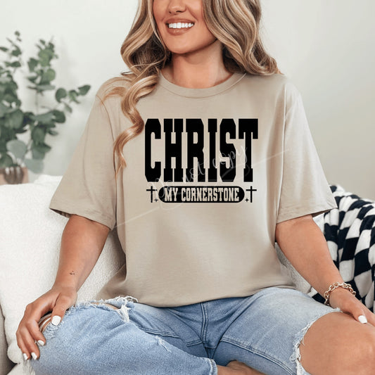 Christ My Cornerstone DTF Transfer