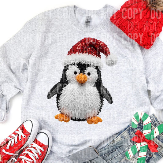 Faux Yarn Penguin DTF Transfer