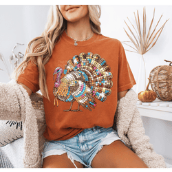 Disco Turkey DTF Transfer