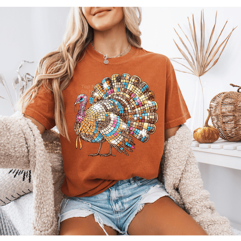 Disco Turkey DTF Transfer