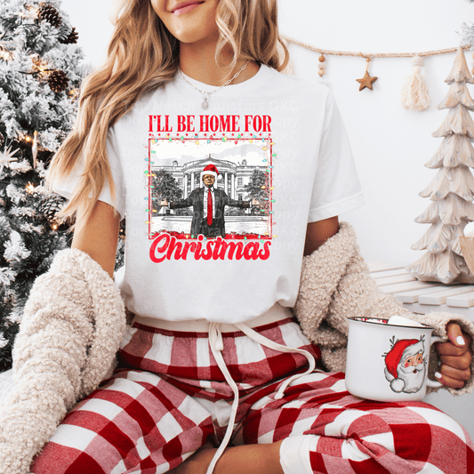 I’ll Be Home For Christmas Red DTF Transfer