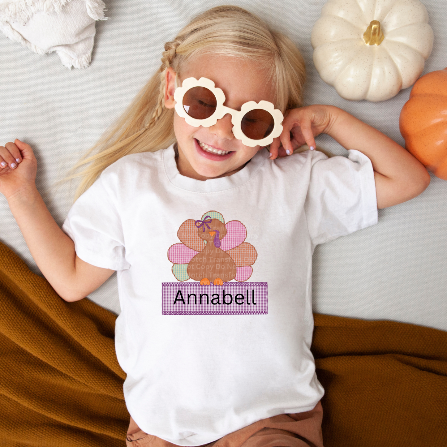 Customizable Name Pastel Turkey (Girl) DTF Transfer