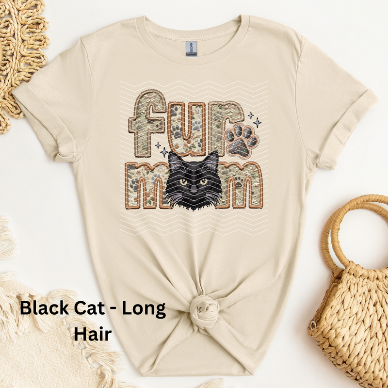Black Cat - Long Hair DTF Transfer