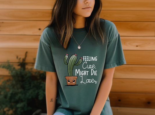 Feeling Cute Might Die Later DTF Transfer